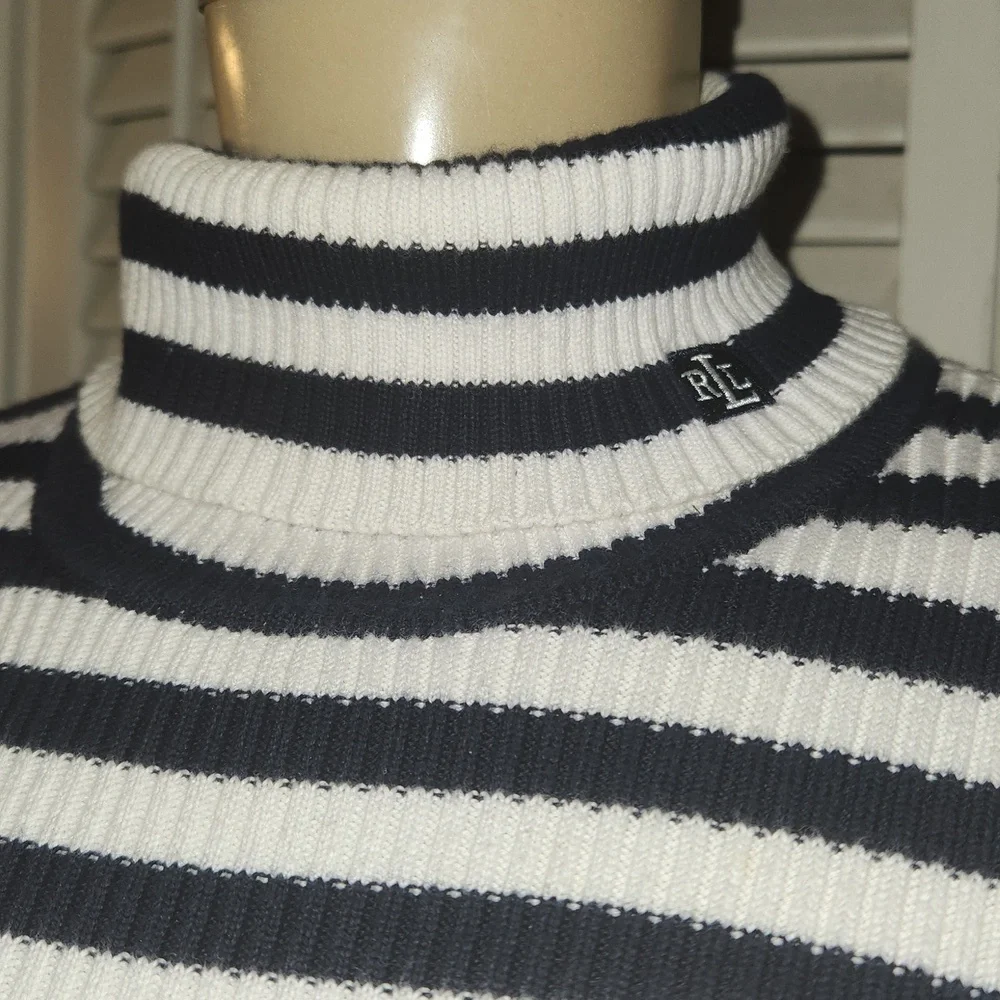 RALPH LAUREN STRIPED TURTLENECK SWEATER - Picture 2 of 8